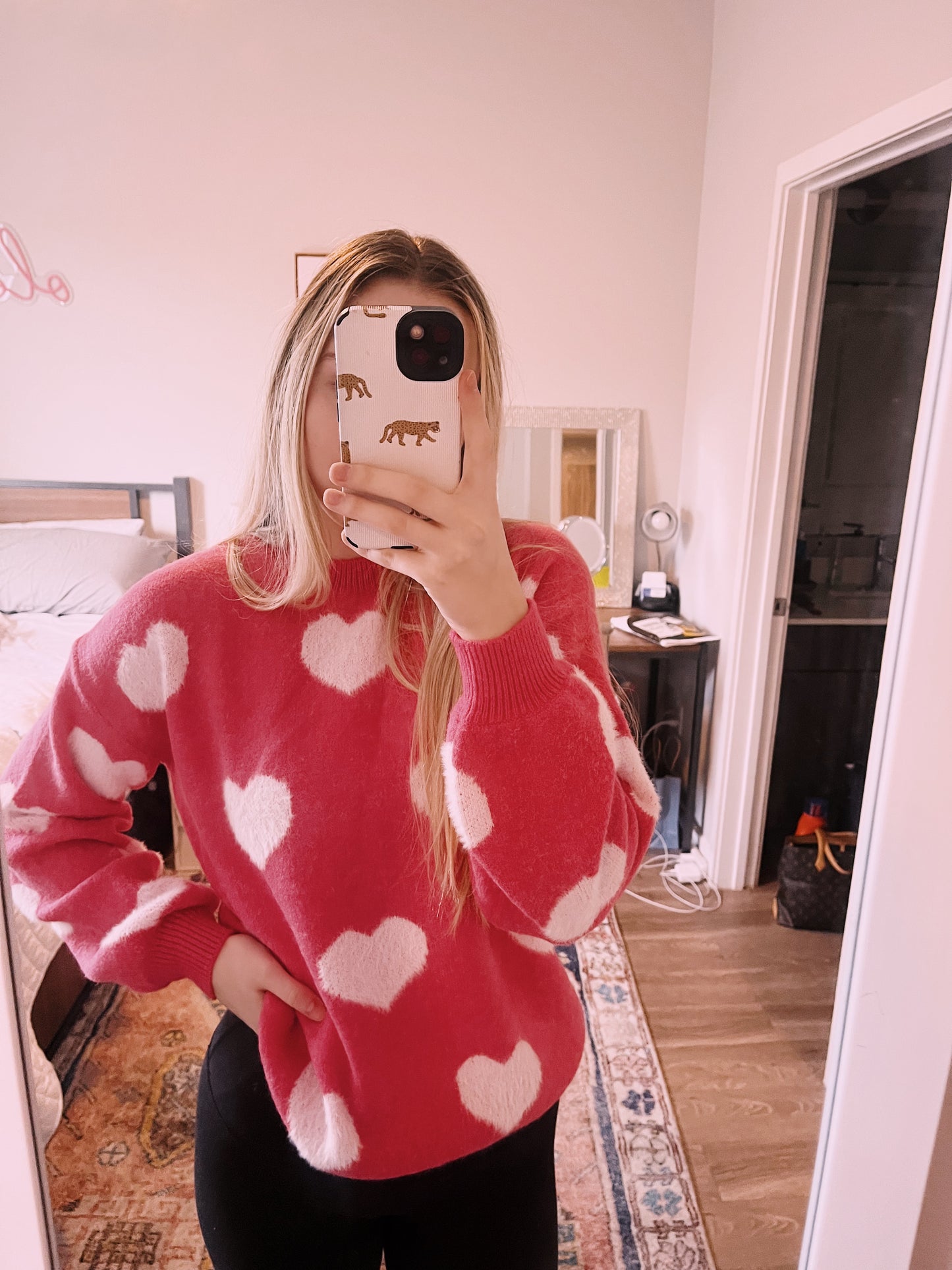 Pink Hearts Sweater