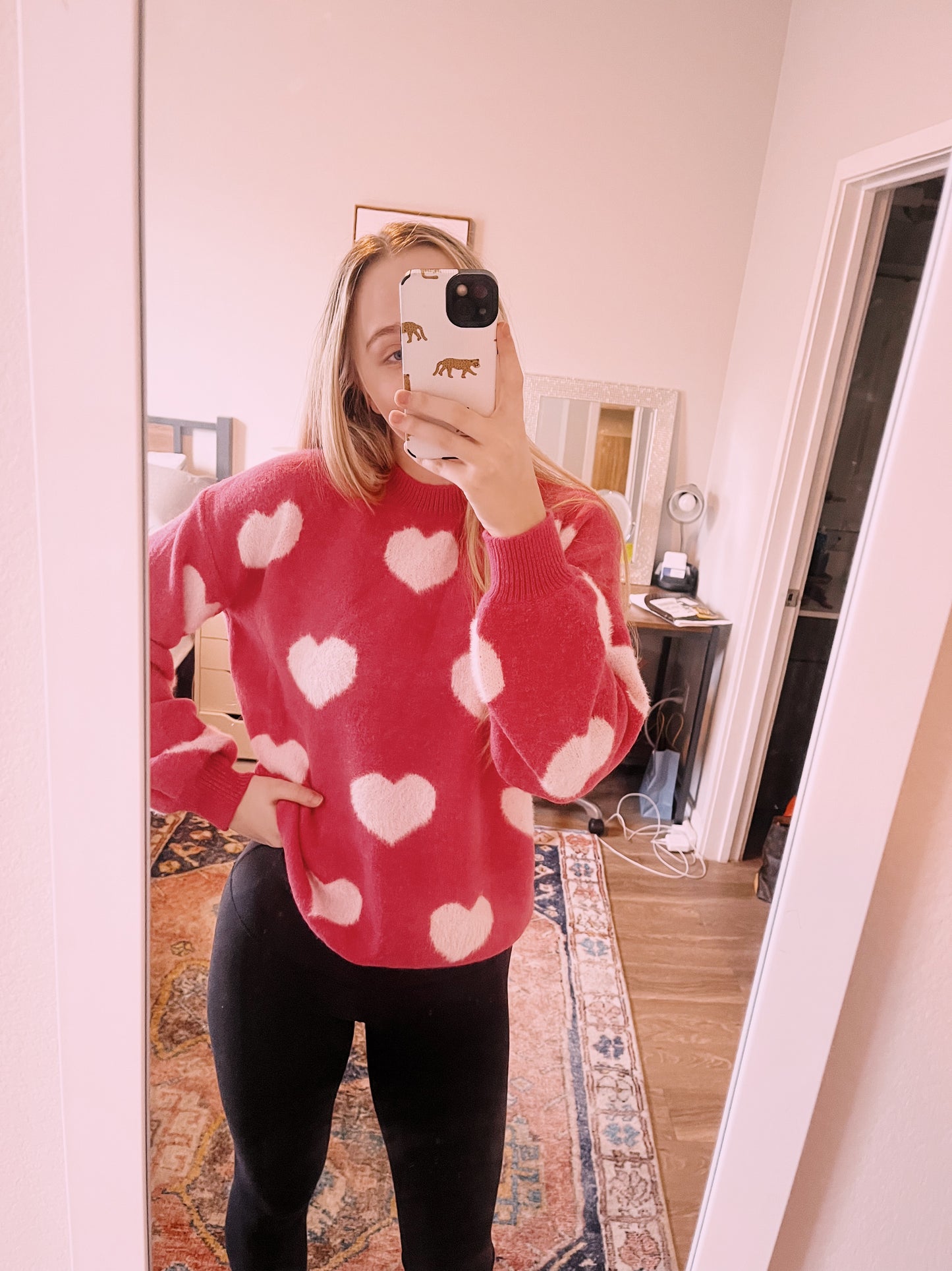 Pink Hearts Sweater